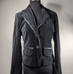 Lavender Star Black Velvet XL Tuxedo Blazer Jacket